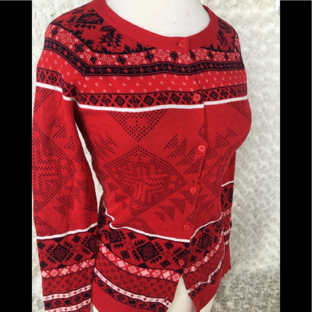 Christmas sweater cardigan red size s Merona new